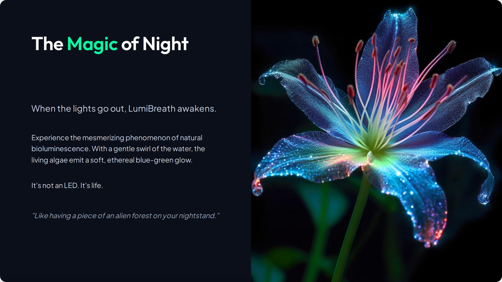 LumiBreath bioluminescent night mode